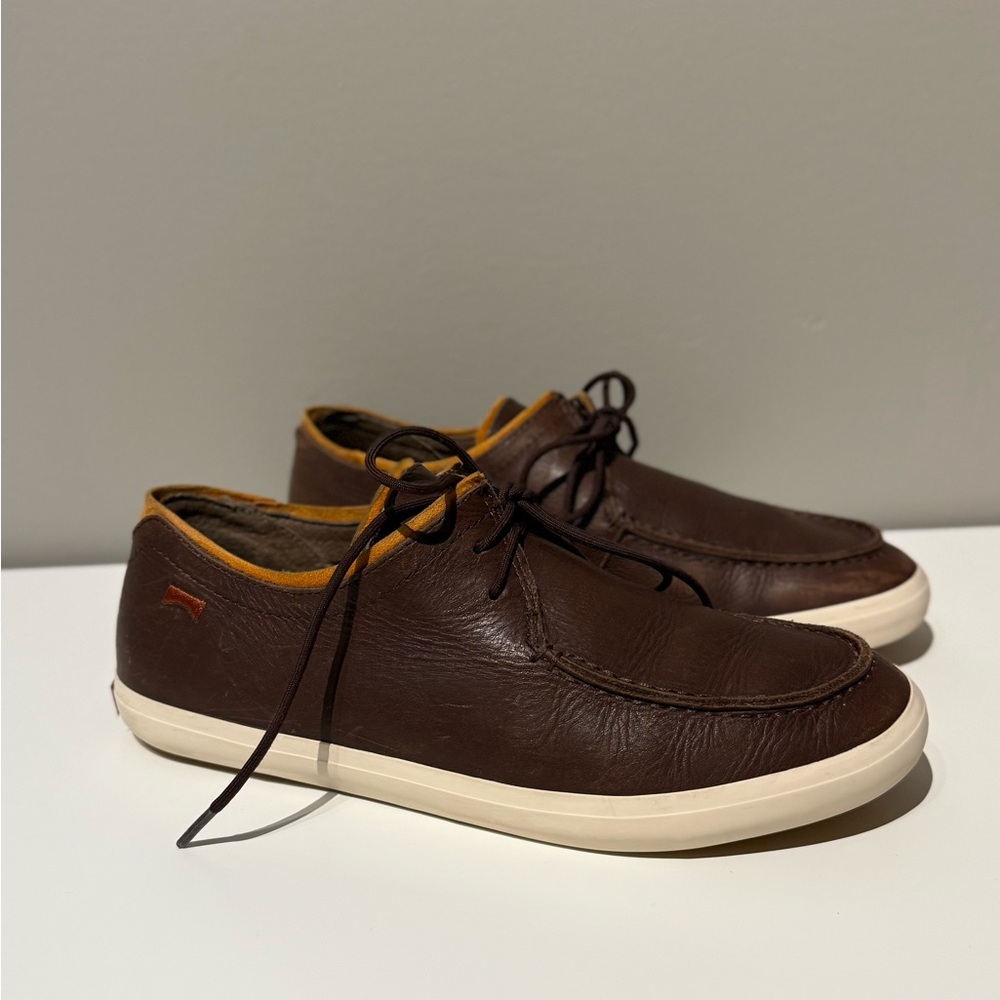 Camper Mens 8,5 or 40 Motel Brown Leather Trainer Walking Sneaker